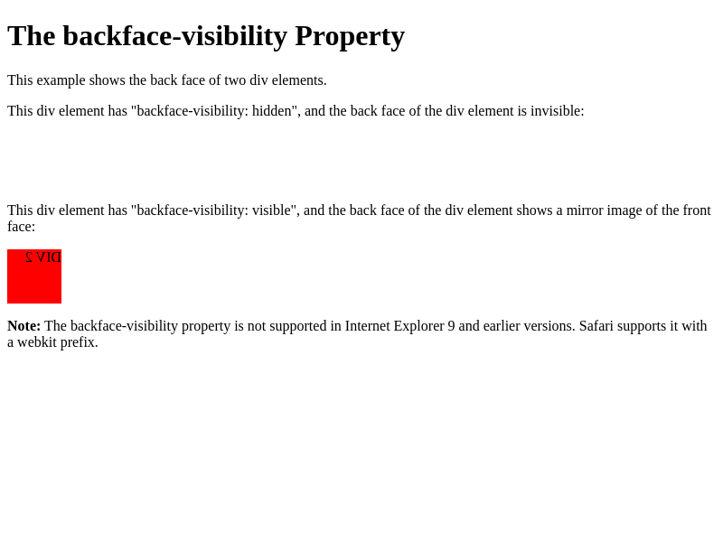 Browser Preview of BACKFACE-VISIBILITY